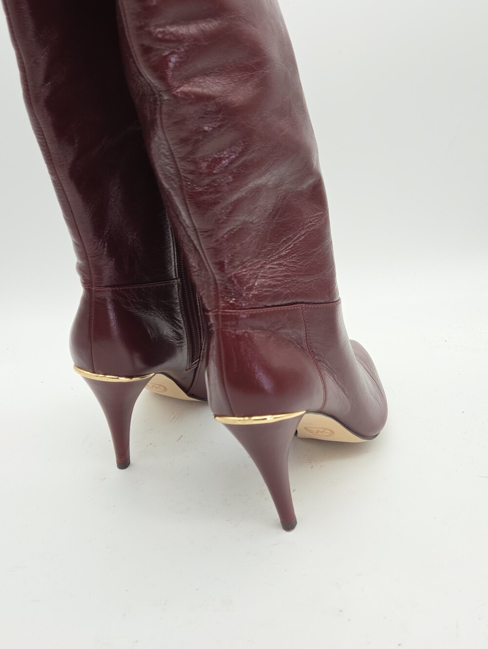 Michael Kors Oxblood Rosalyn Tall Knee High Leather Boots Size 5 - Picture 6 of 14